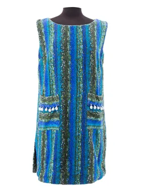 1950s 1960s Abstract Terry Towelling Beach Dress