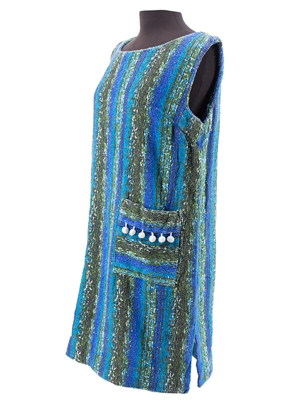 1950s 1960s Abstract Terry Towelling Beach Dress