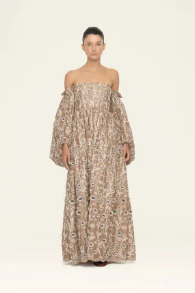 ALHELI PETALO EMBROIDERED DRESS