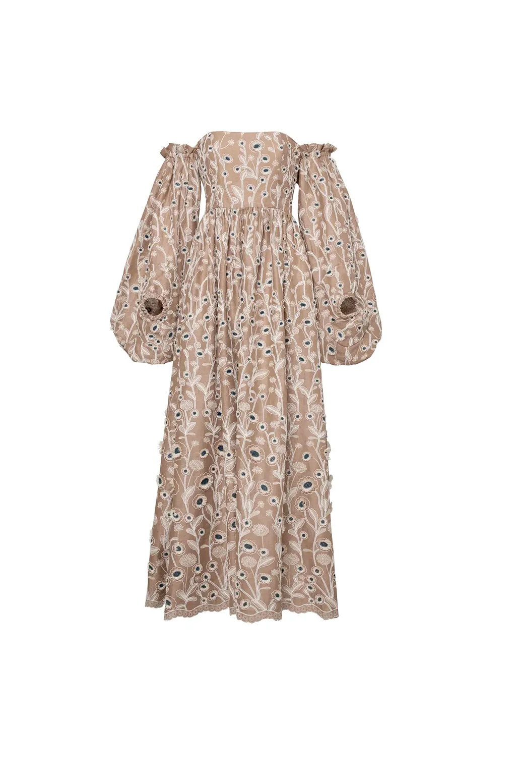 ALHELI PETALO EMBROIDERED DRESS