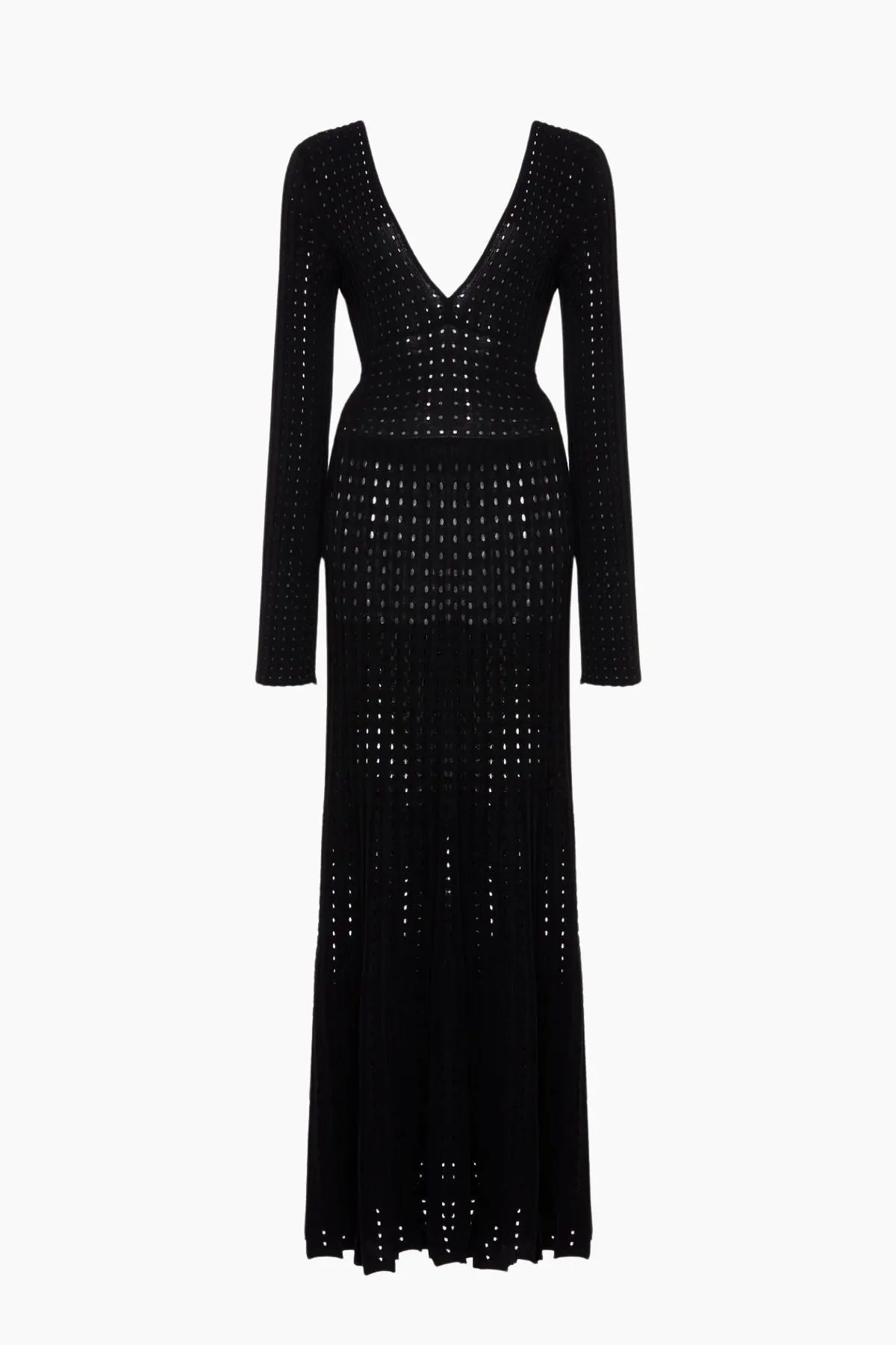 A.W.A.K.E Mode Perforated Knit Dress - Black