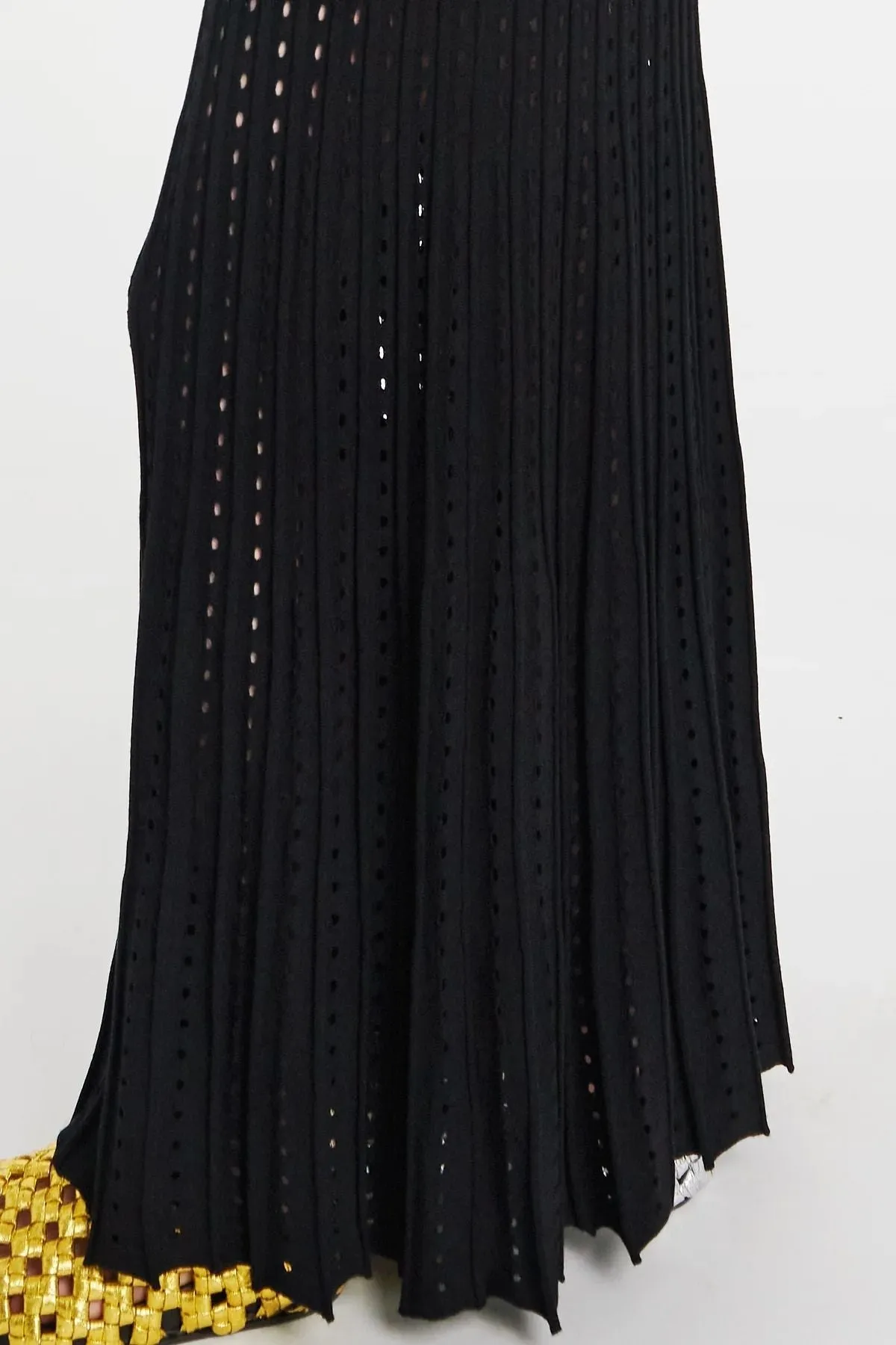 A.W.A.K.E Mode Perforated Knit Dress - Black