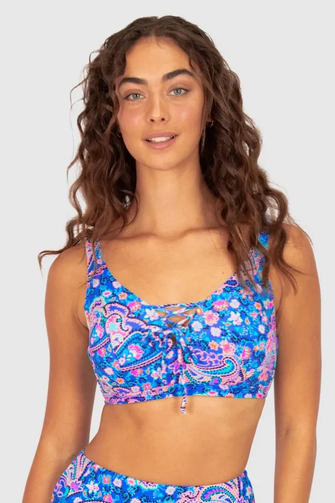 Baku E-G Lace Up Bra - South Beach