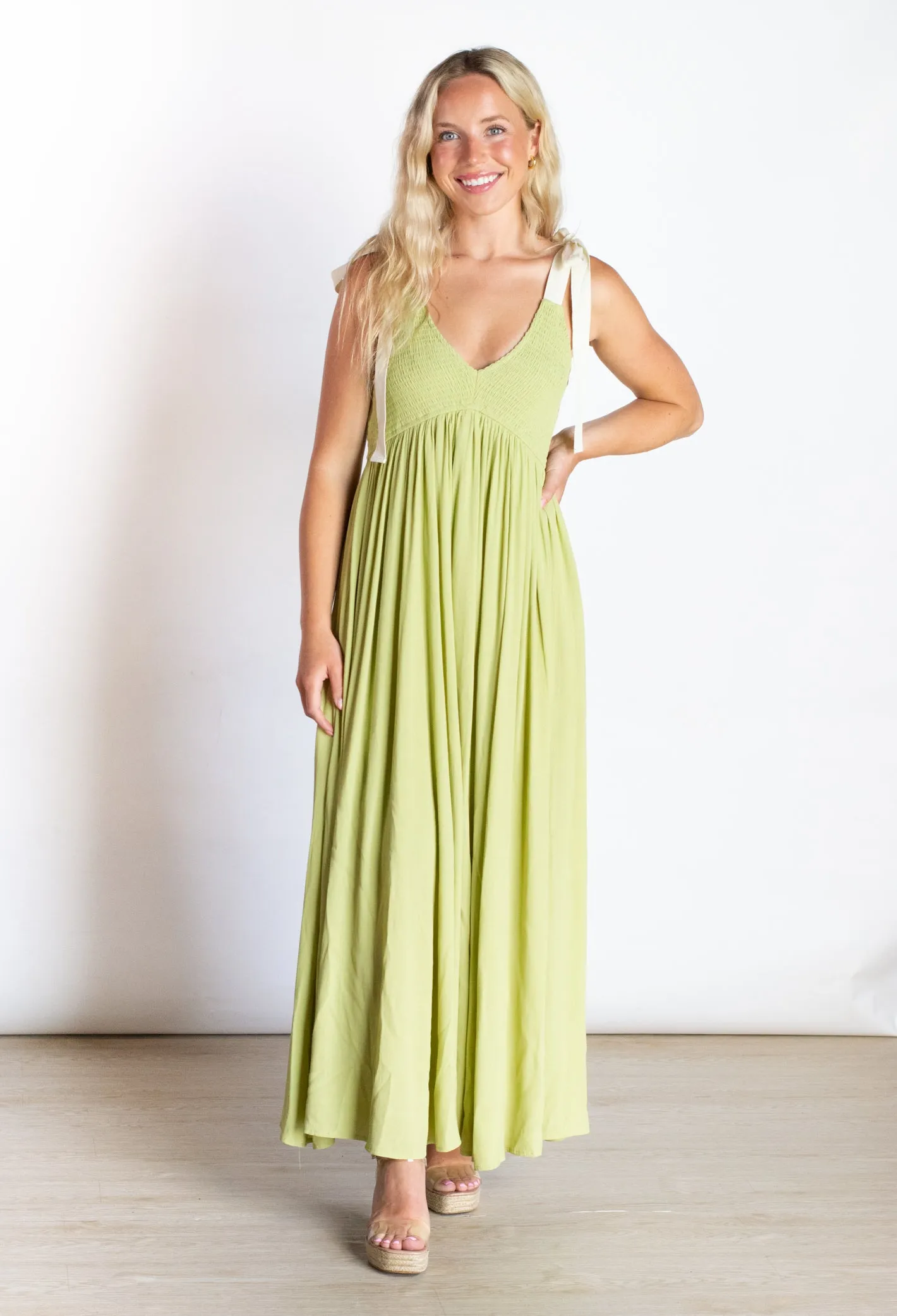 Blissful Nature V Neck Maxi Dress