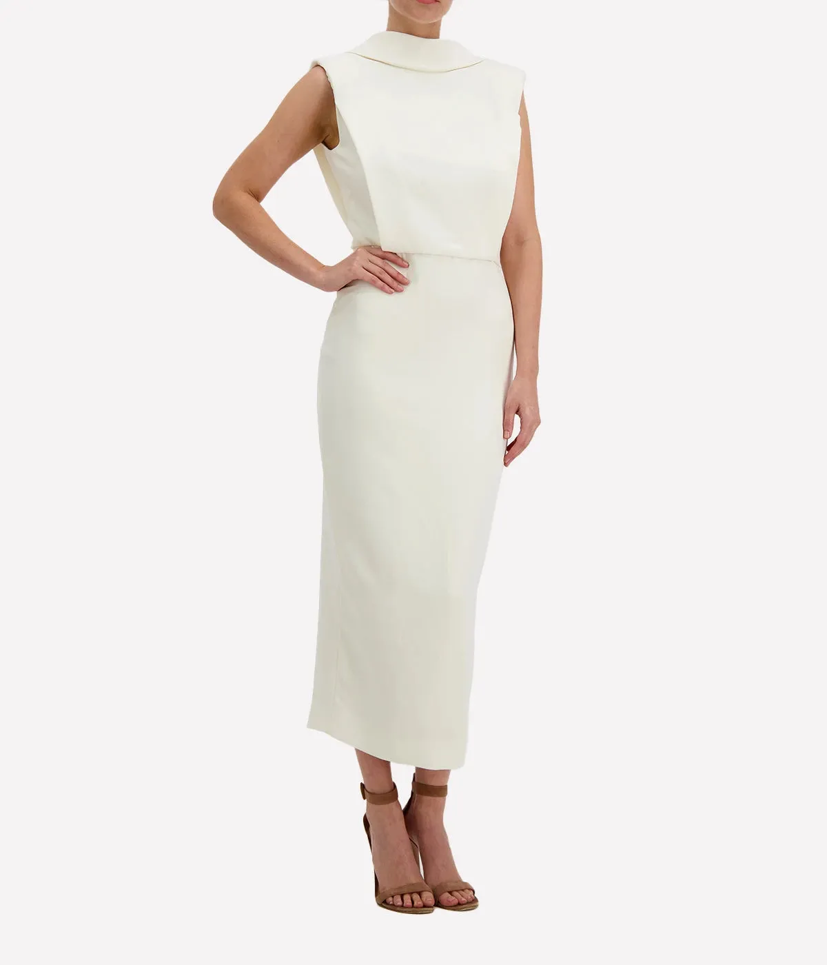 Cady Midi Dress in Cream