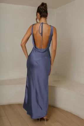 Cassandra Open Back Maxi Dress - Navy