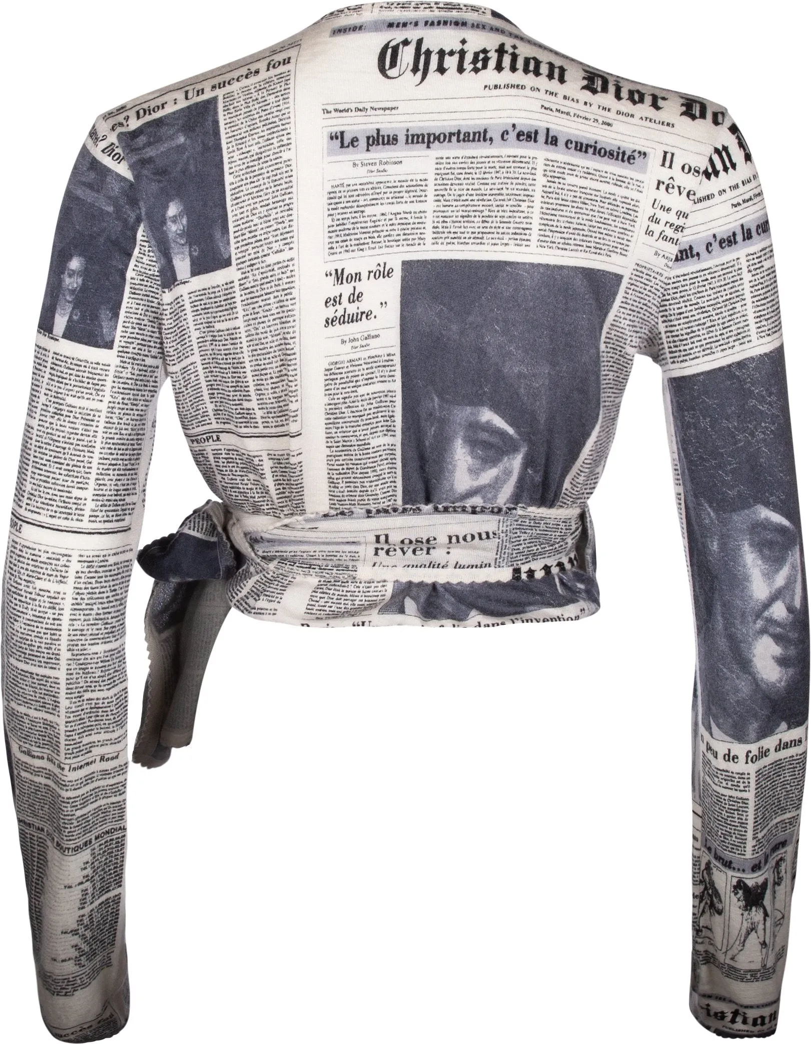 Christian Dior Fall 2000 Runway Wrap Newspaper Top