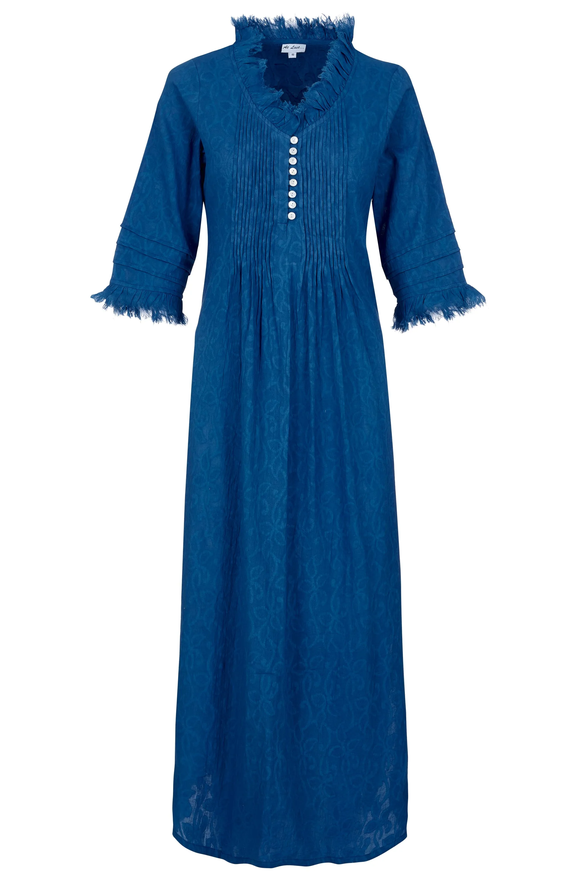 Cotton Annabel Maxi Dress in Hand Woven Blue