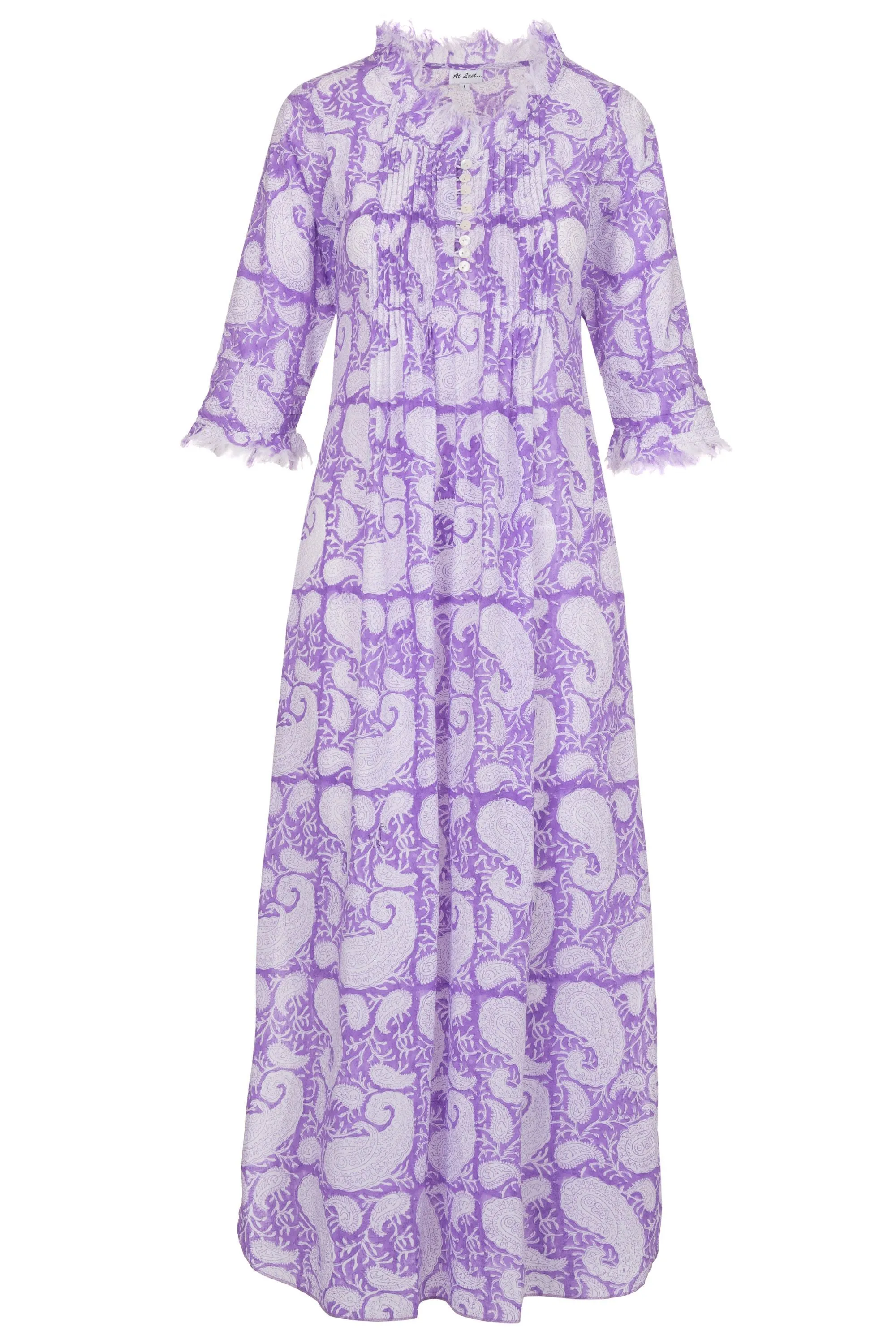 Cotton Annabel Maxi Dress Purple Paisley