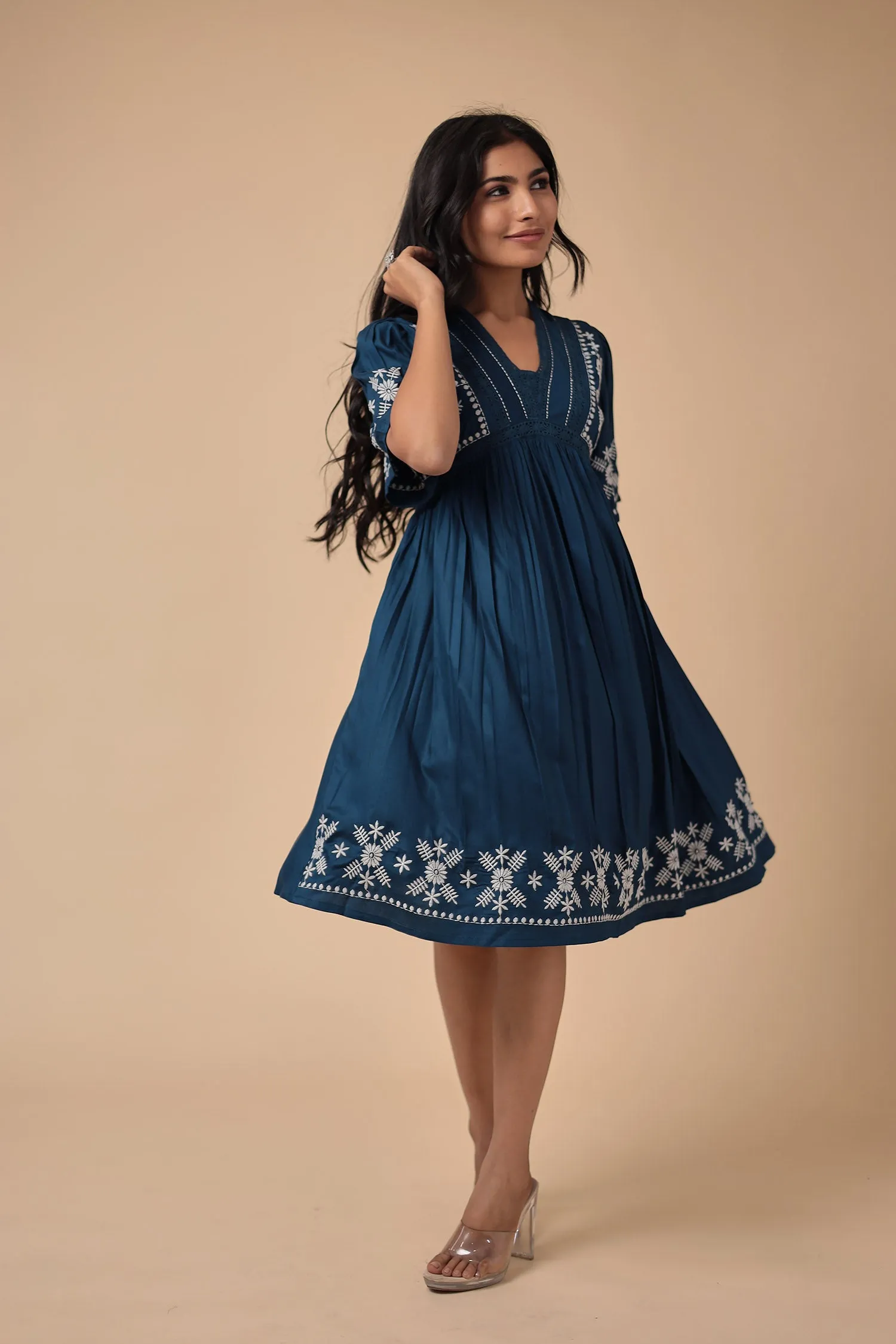 Cotton Dress with Embroidered work