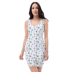 Cute Nautical Sublimation Dress, Sailing Dress, Boat Dress