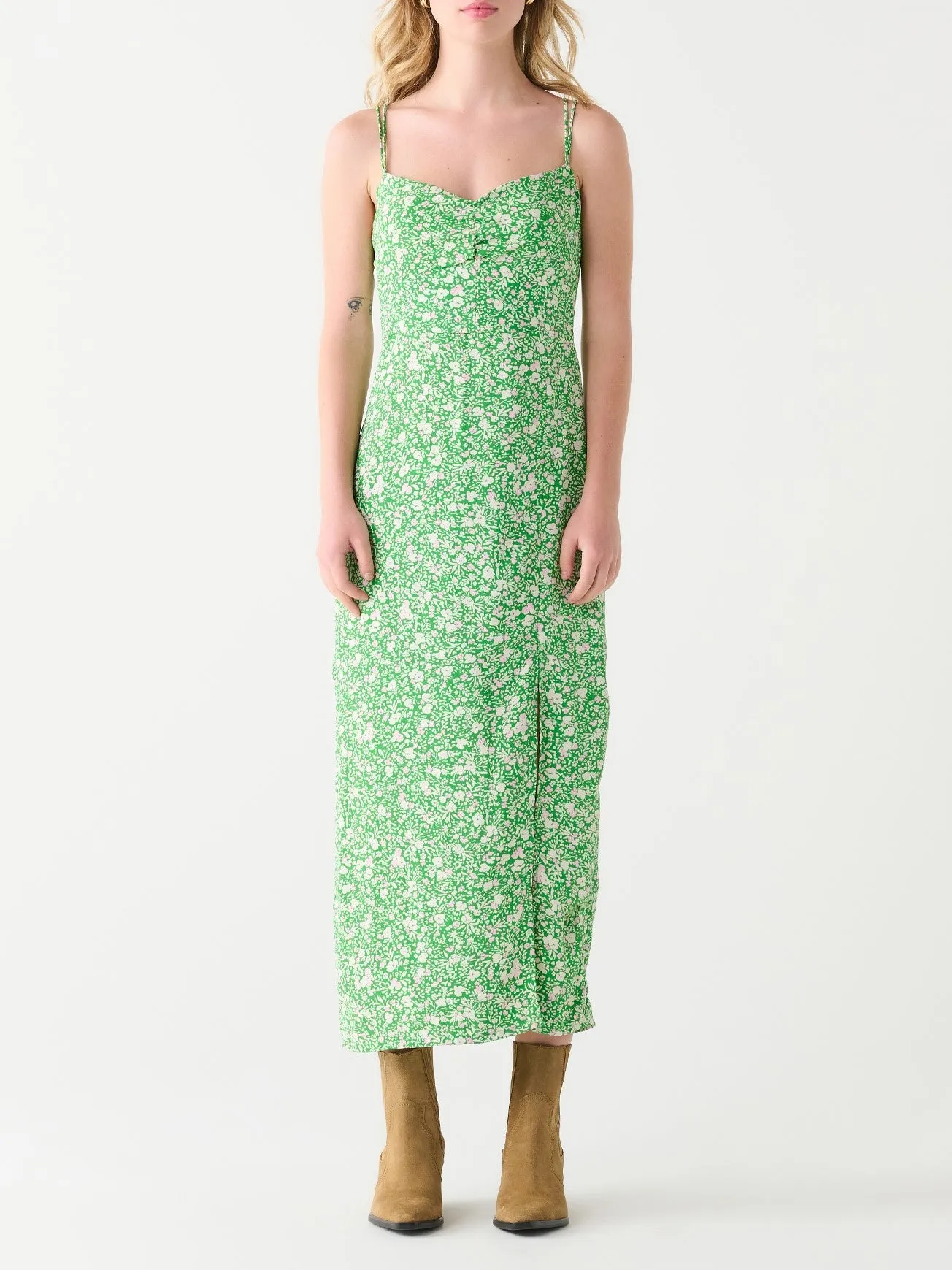 DEX Floral Ruched Maxi Dress