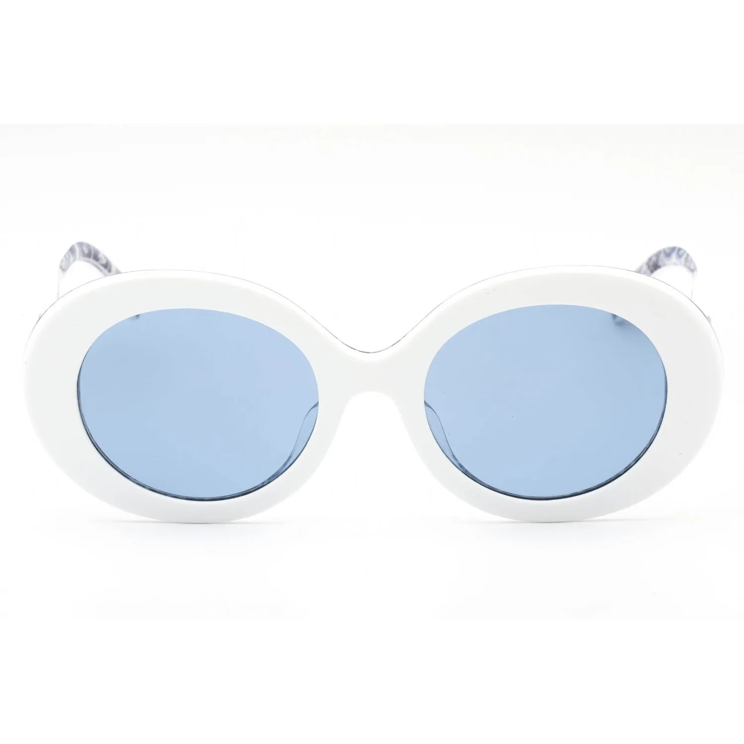 Dolce & Gabbana 0DG4448F Sunglasses White on Blue Maiolica / Light Blue Mirrored Silve Women's