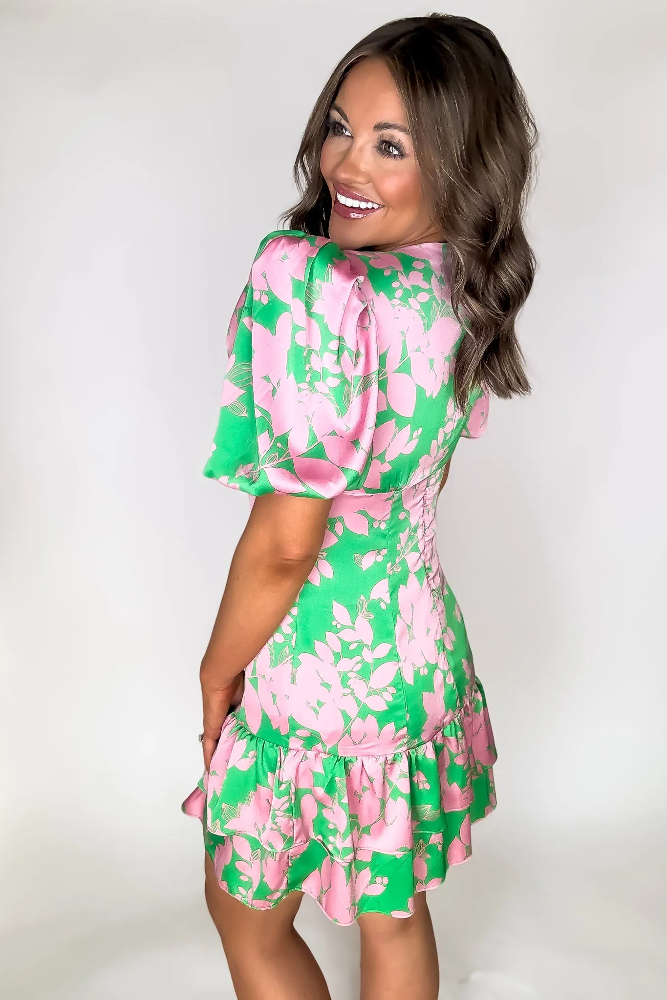 Floral Green Printed Dress