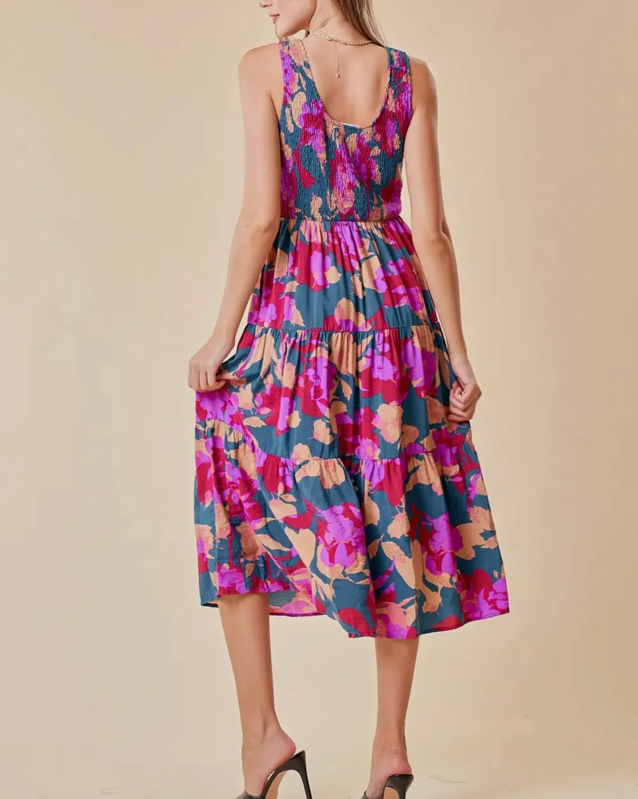 Gia Floral Print Midi Dress