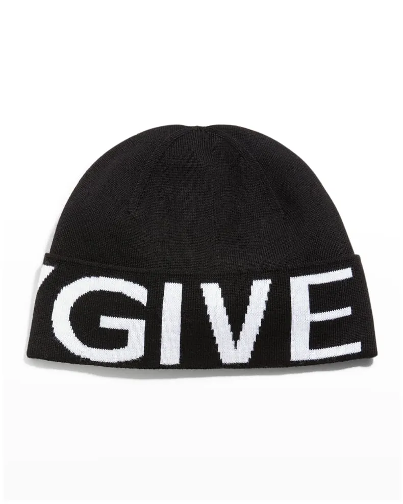 Givenchy Men's Maxi Logo Wool Beanie Hat