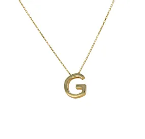 Gold 14k set chain initial G