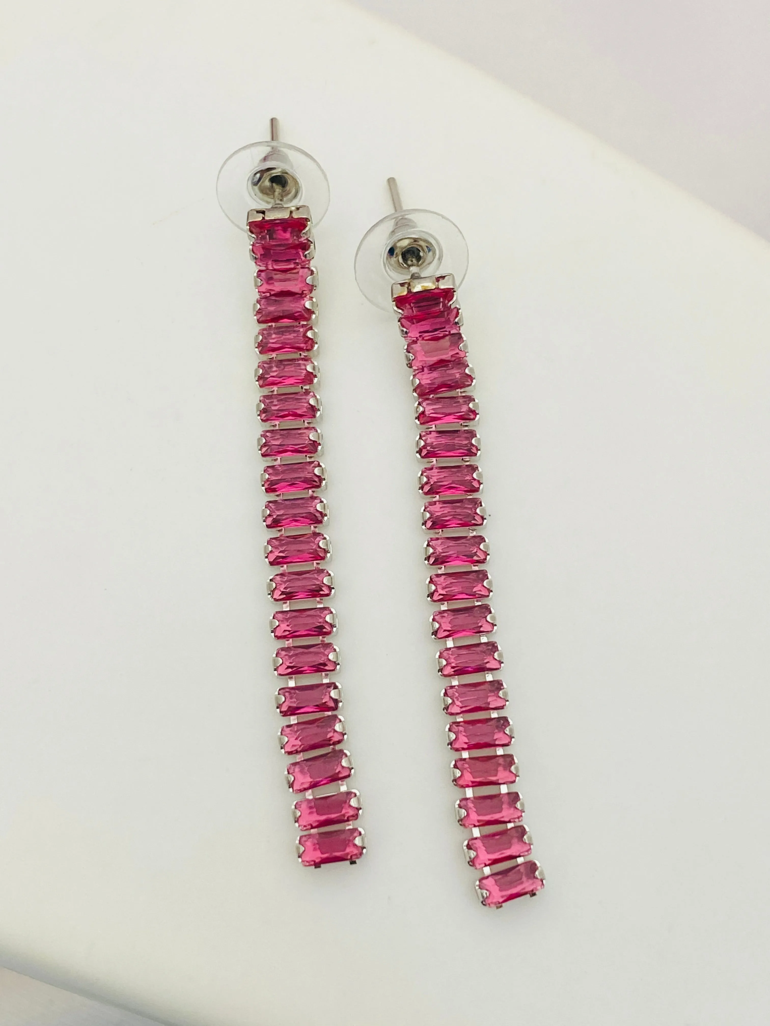 Gorgeous Trendy Pink Long Earrings Hangings