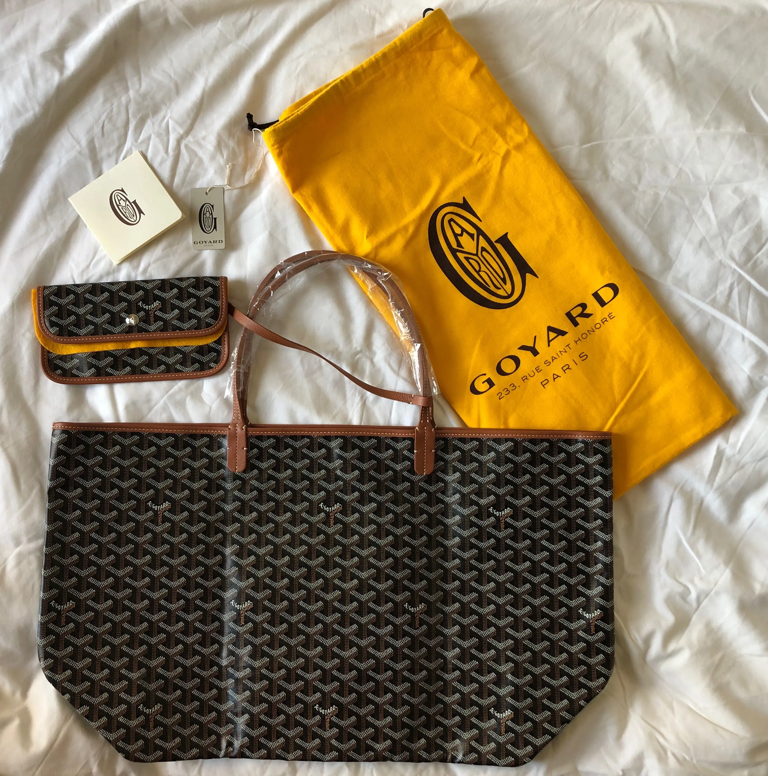 Goyard St. Louis Black with Tan Trim GM Tote (NWT)