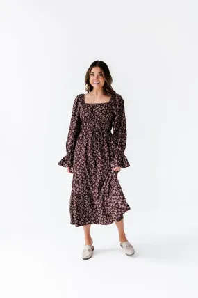 Holland Floral Dress in Chocolate