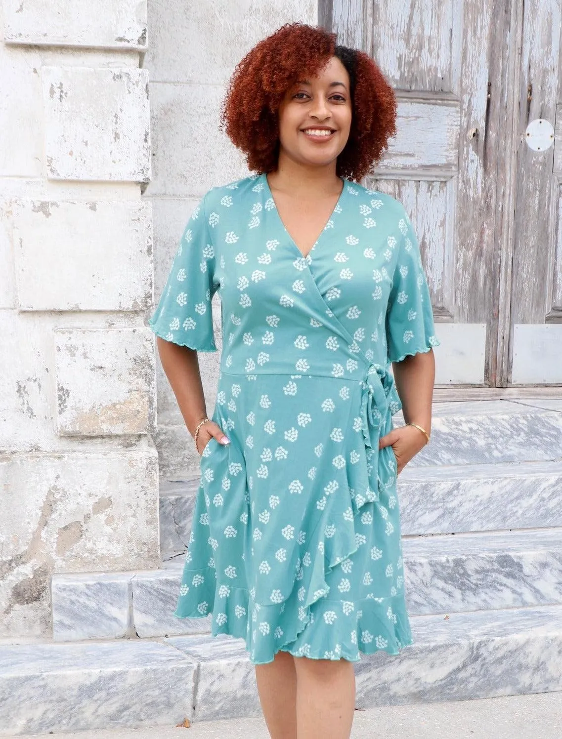 Hydrangea Organic Wrap Dress