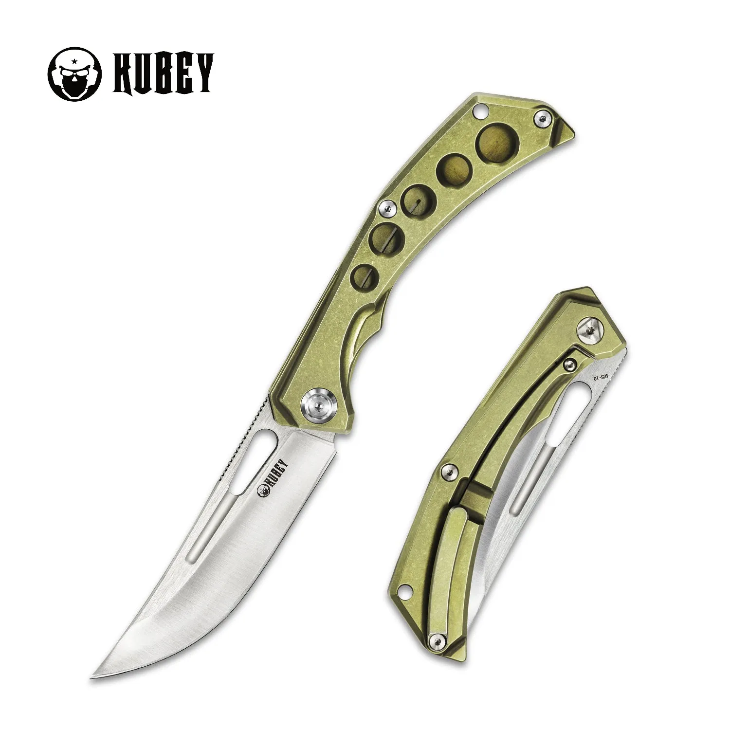 Ishtar Frame Lock EDC Knife Titanium Handle (3.5 Satin AUS-10) KU170A