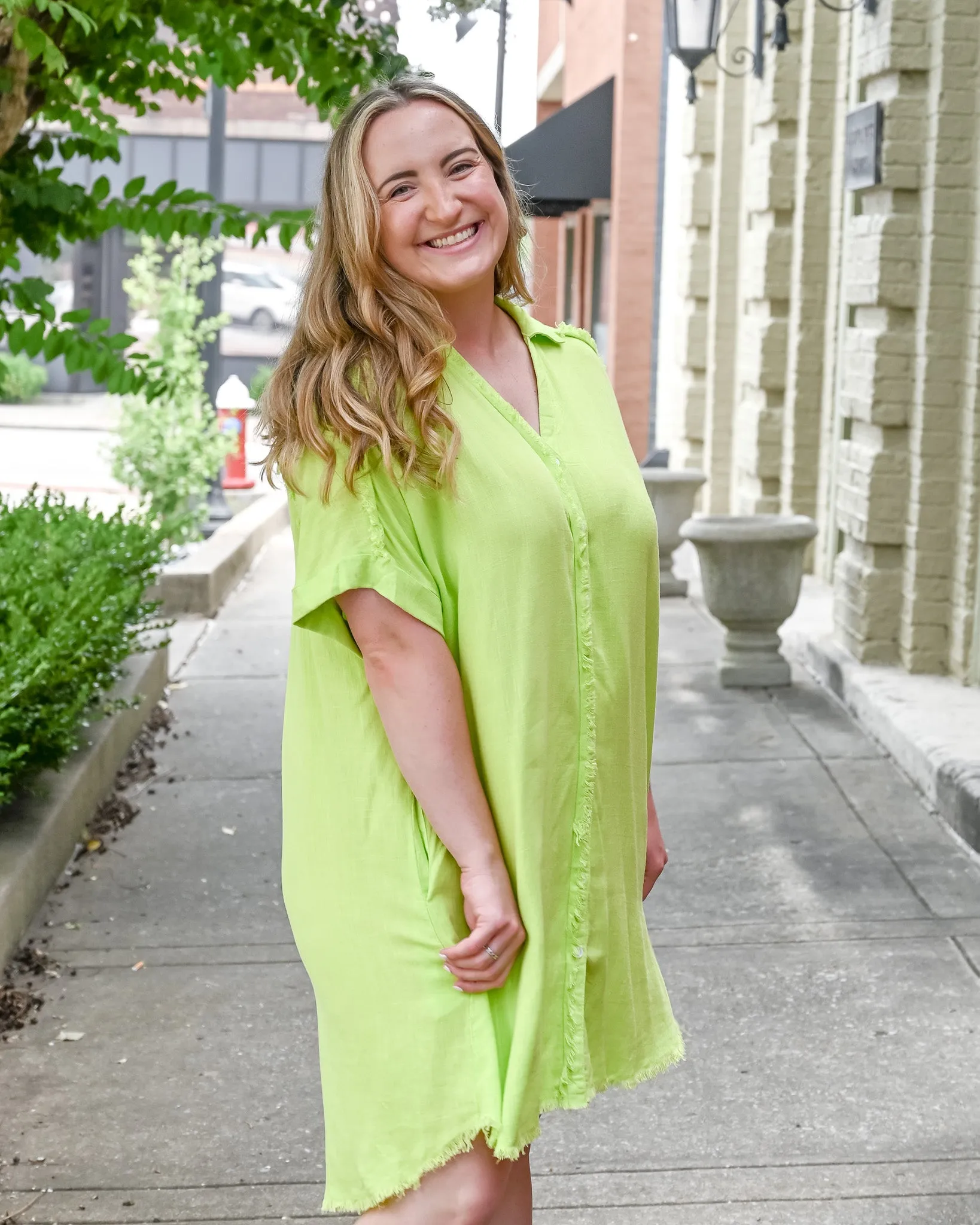 Island Life Linen Shirt Dress