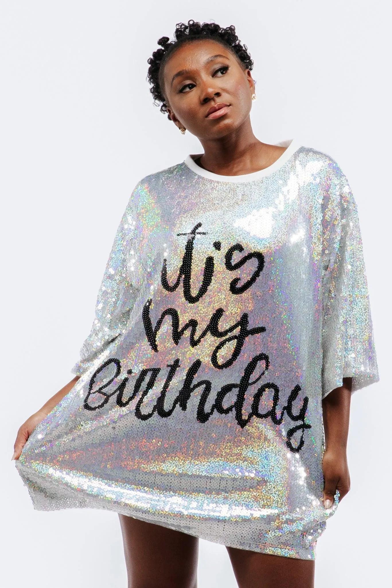 It's My Birthday Sequin Dress - Silver