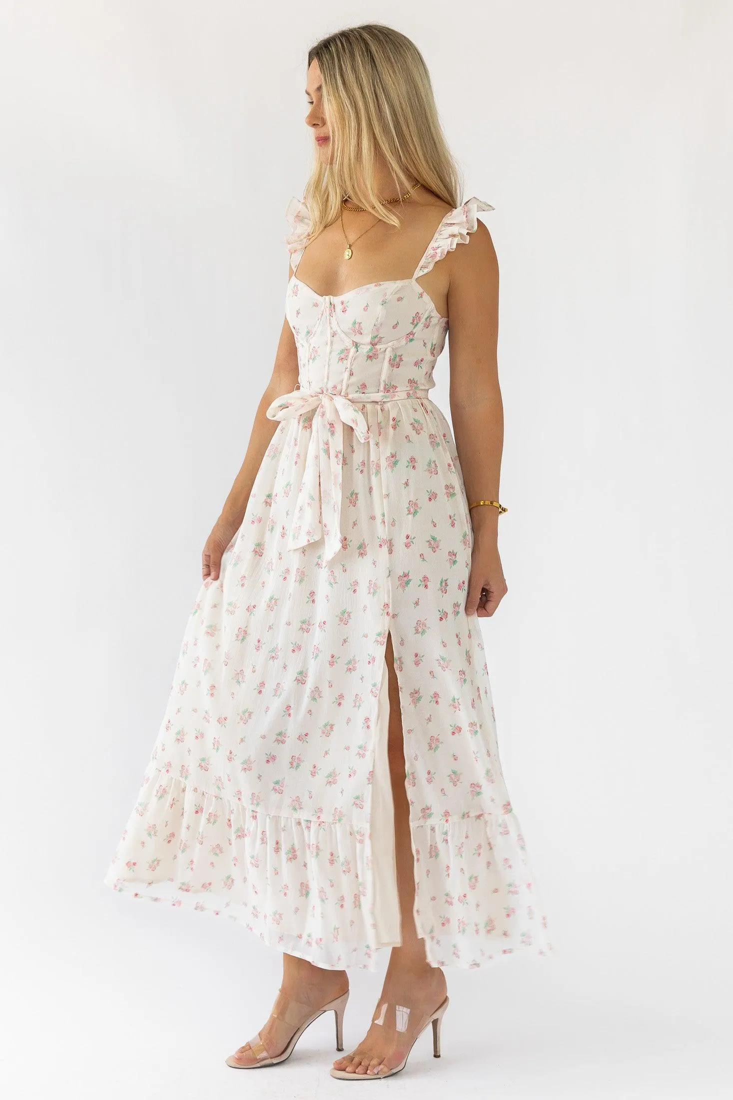 Jesse Blush Floral Corset Dress