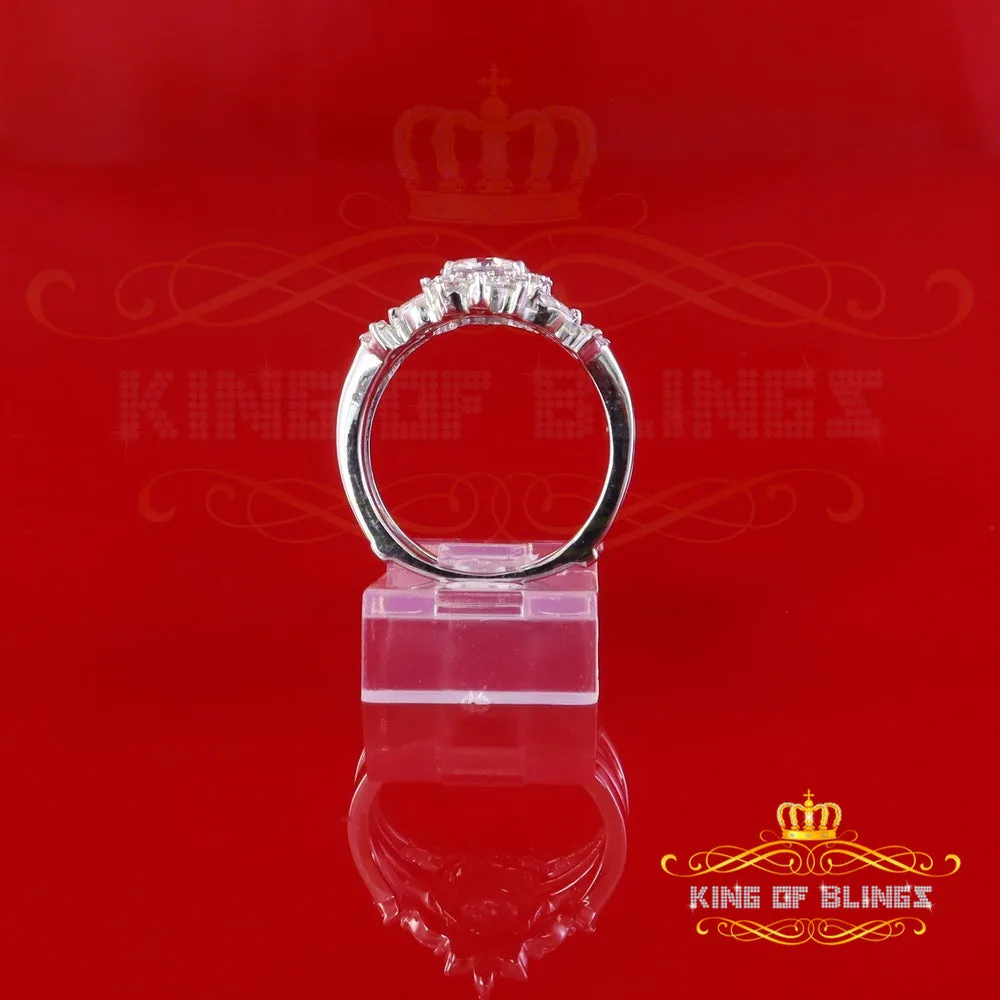 King Of Blings Solitaire Enhancer Guard Wrap Ring Insert 1.66ct Moissanite 925 White Silver SZ7