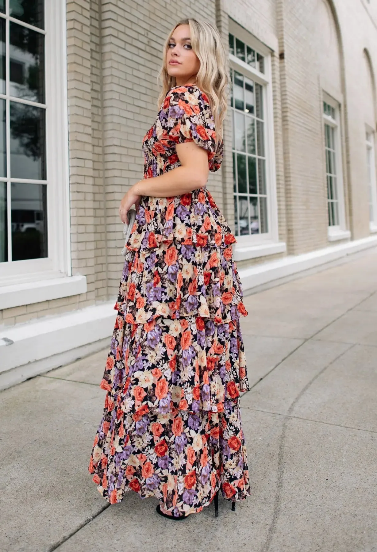 Lennox Black Floral Maxi Dress