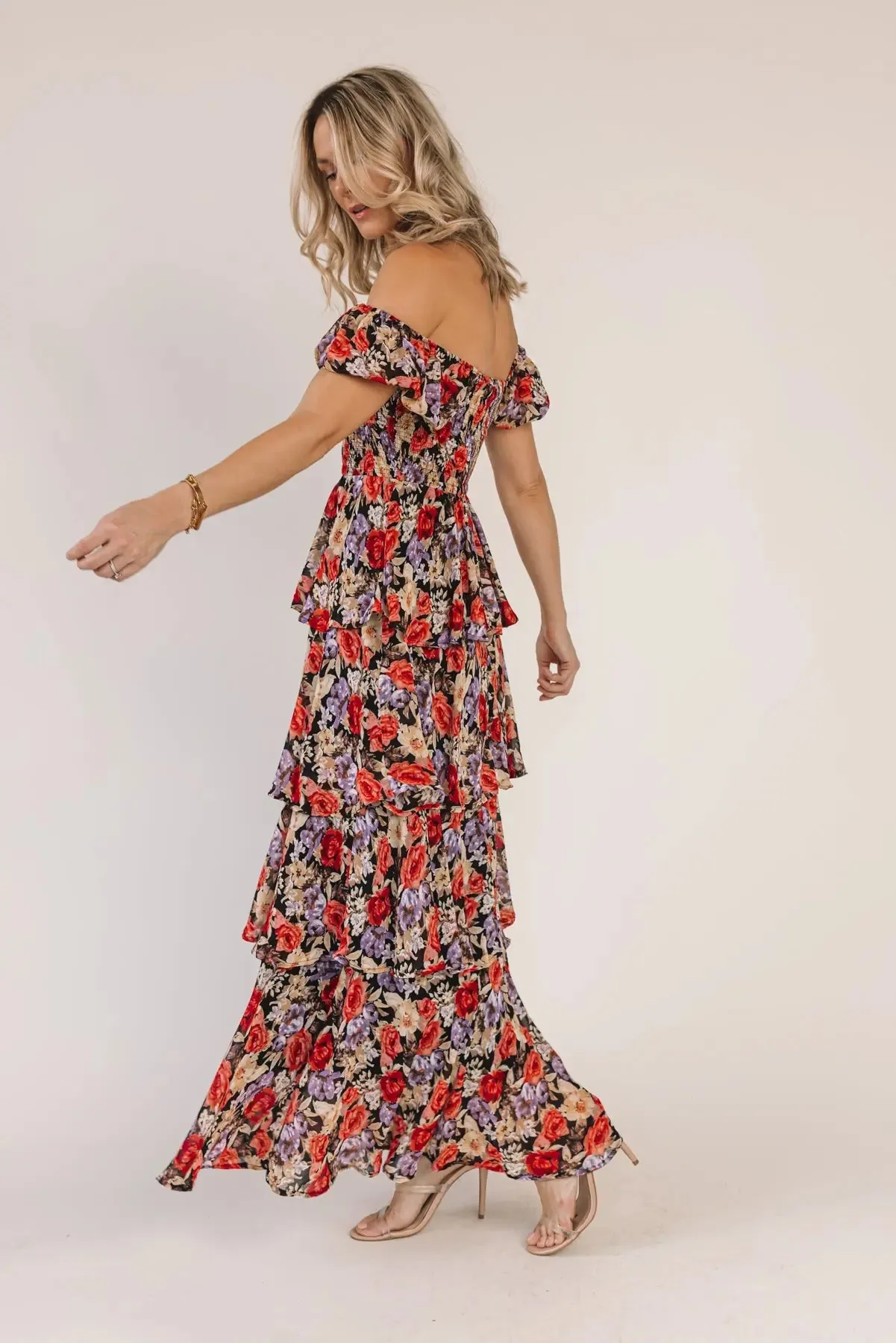 Lennox Black Floral Maxi Dress