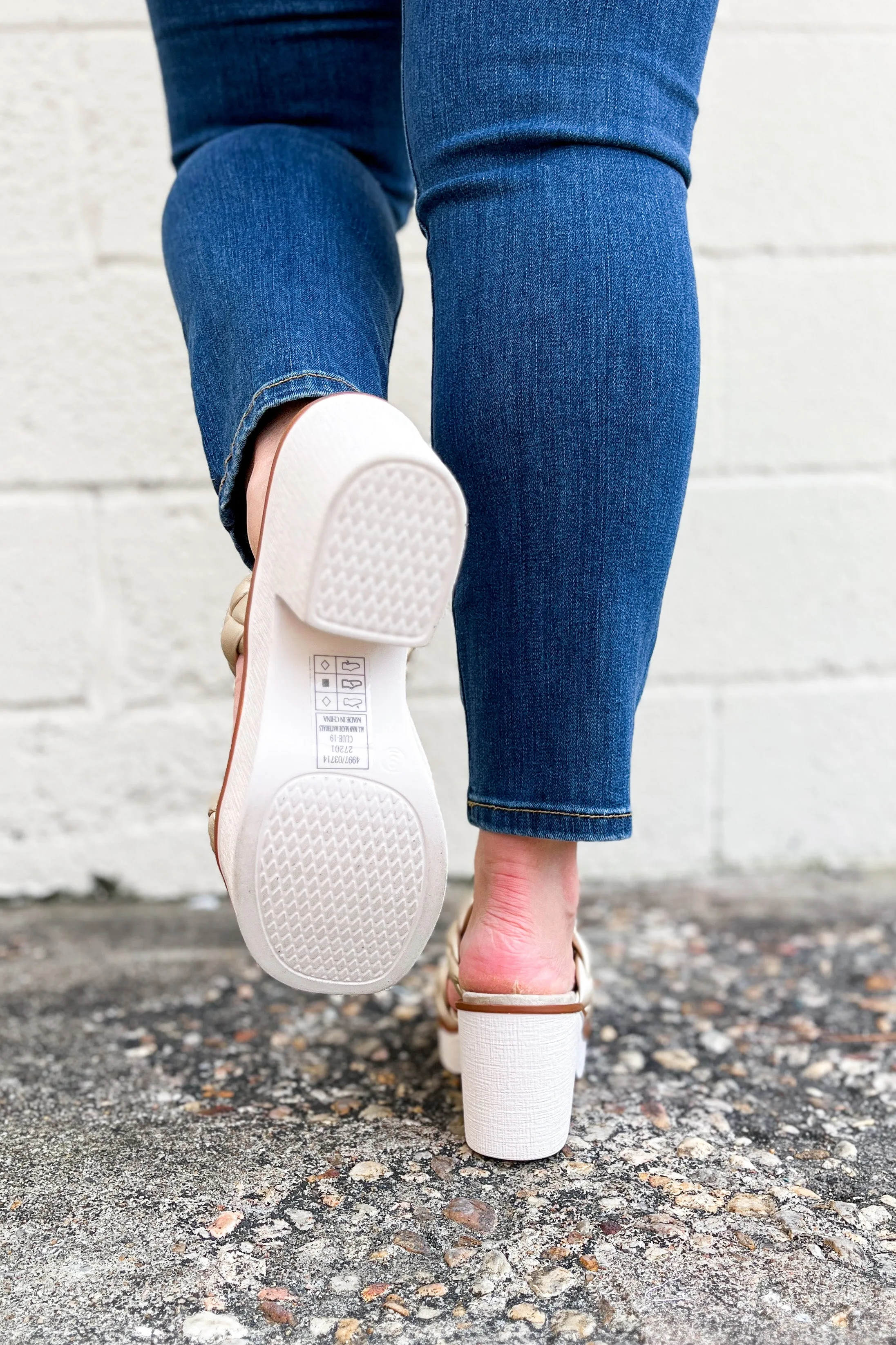 Lennox Braided Platform Heels, Gold