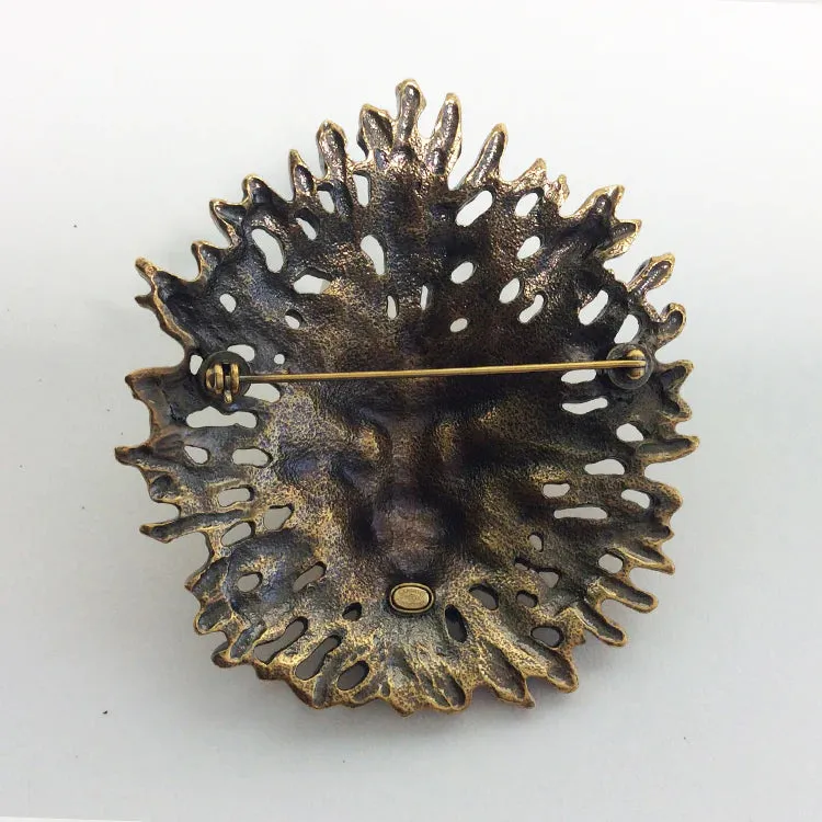 Limited Edition Chanel 19K 2019 Large Lion Head Gold Tone Brooch Pin