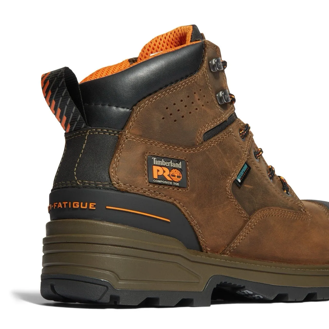 Magnitude 6 Inch Composite-Toe Waterproof Work Boot Orange and Brown