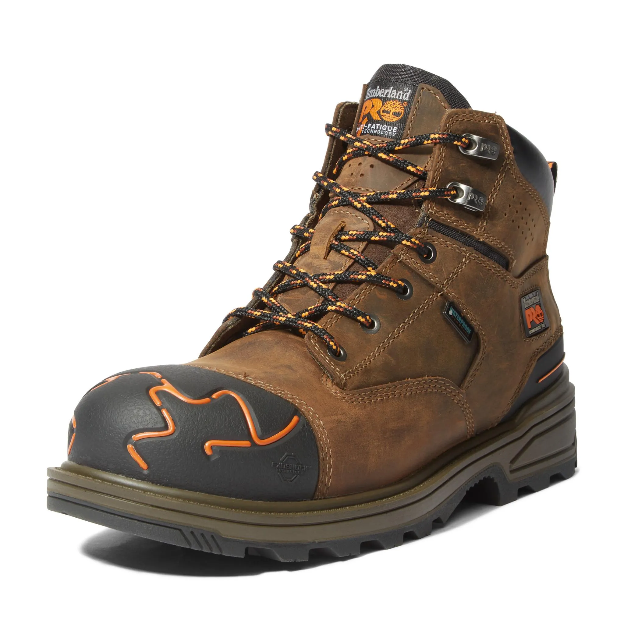 Magnitude 6 Inch Composite-Toe Waterproof Work Boot Orange and Brown