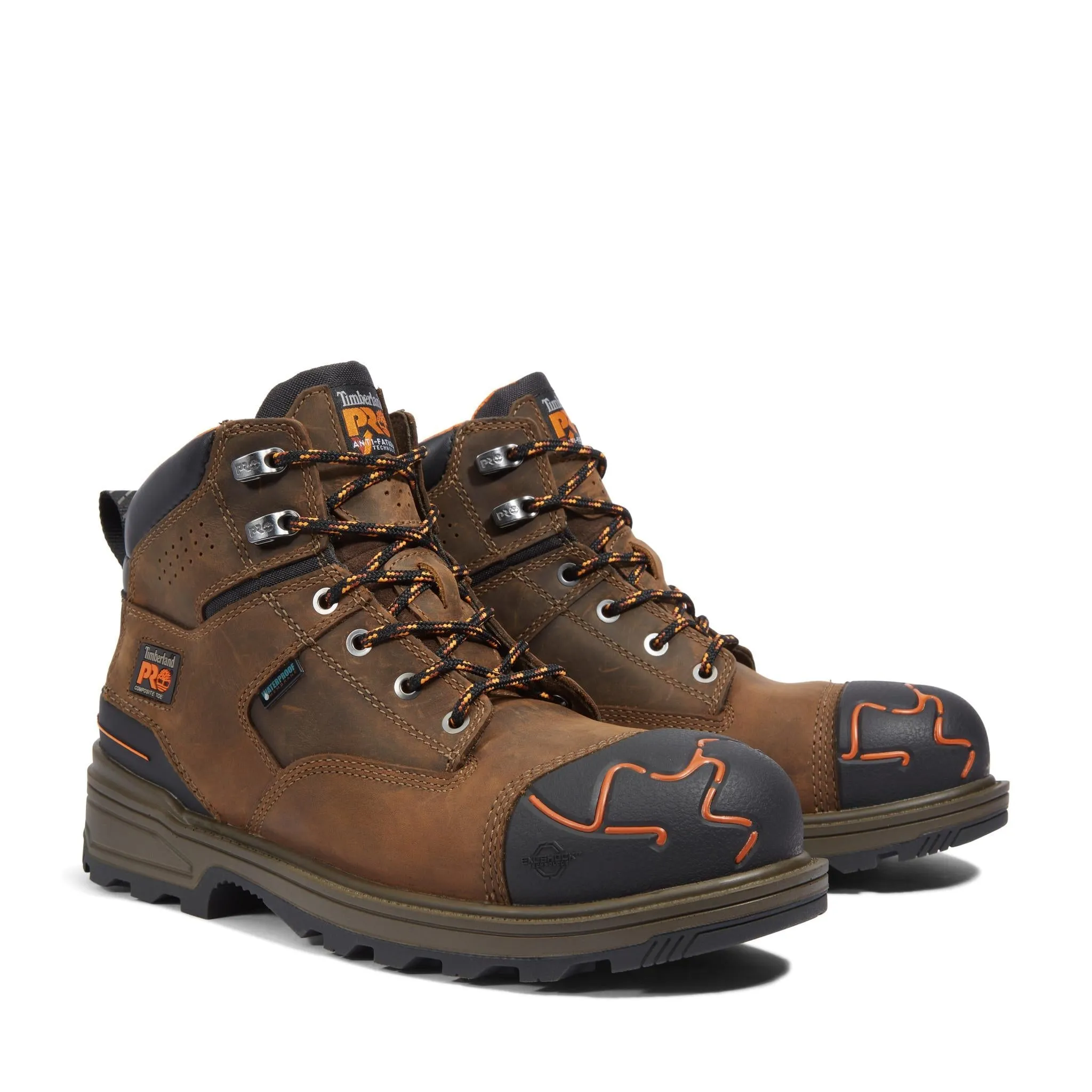 Magnitude 6 Inch Composite-Toe Waterproof Work Boot Orange and Brown