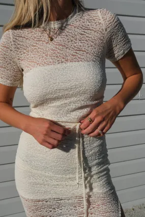 Mesh Midi Dress - Cream