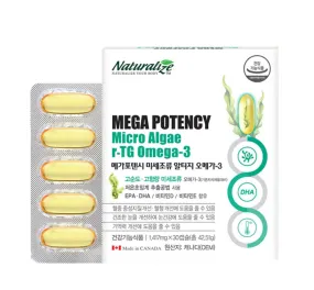 NATURALIZE Mega Potency Micro Algae r-TG Omega 3 30 Capsules Health Supplements Vitamin D Pregnant Women