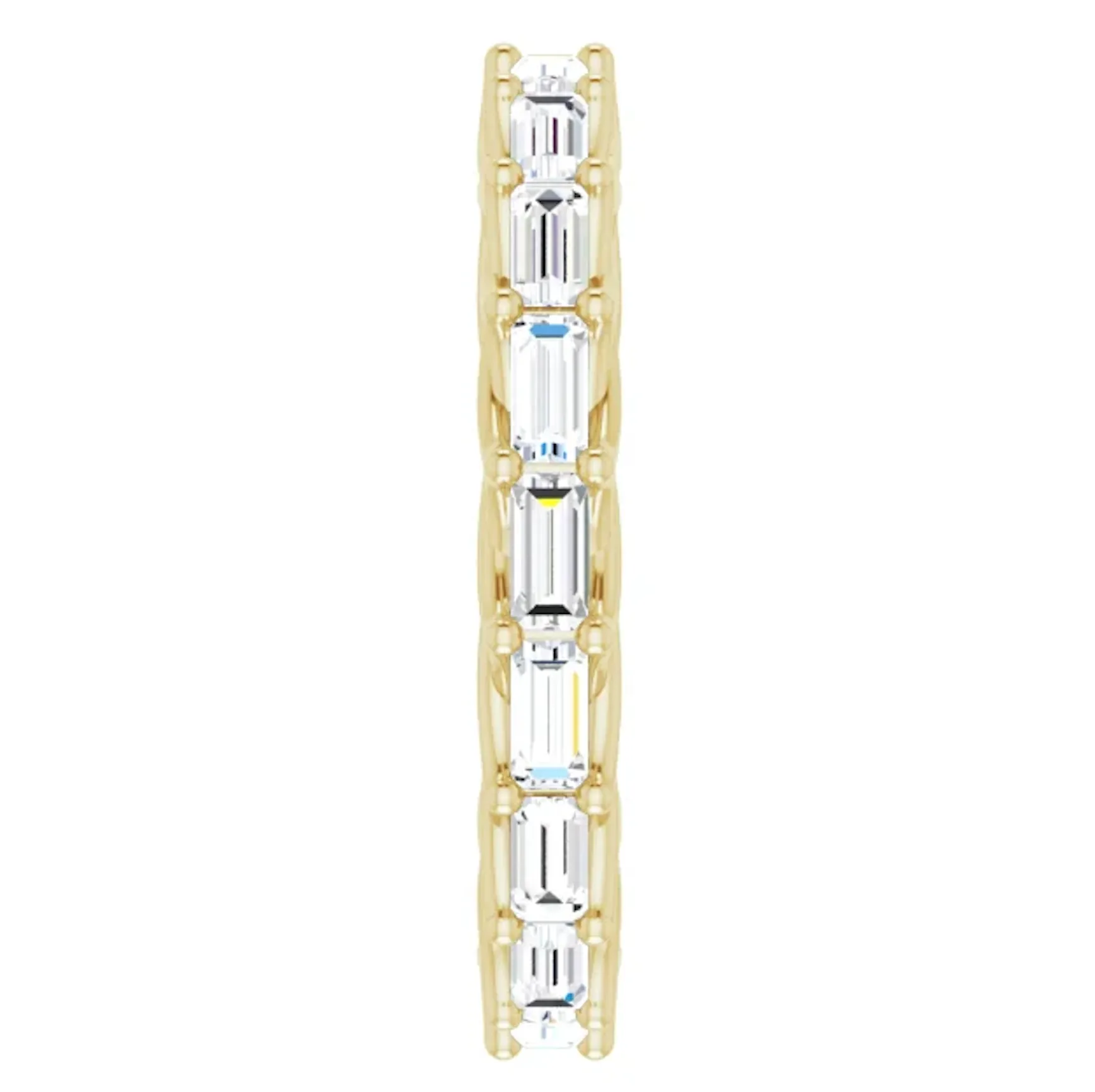 PARIS 2 Carat Baguette-Cut Diamond Eternity Ring Yellow Gold 15 pointer G Color VS1 Clarity Lucida Prong Band By Mike Nekta NYC