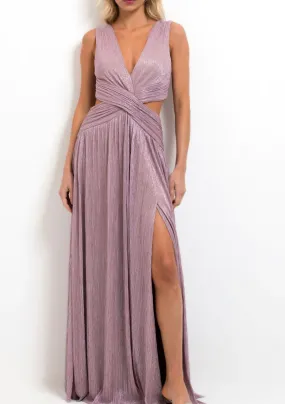 Patbo - Lurex Plunge Maxi Dress - Blush