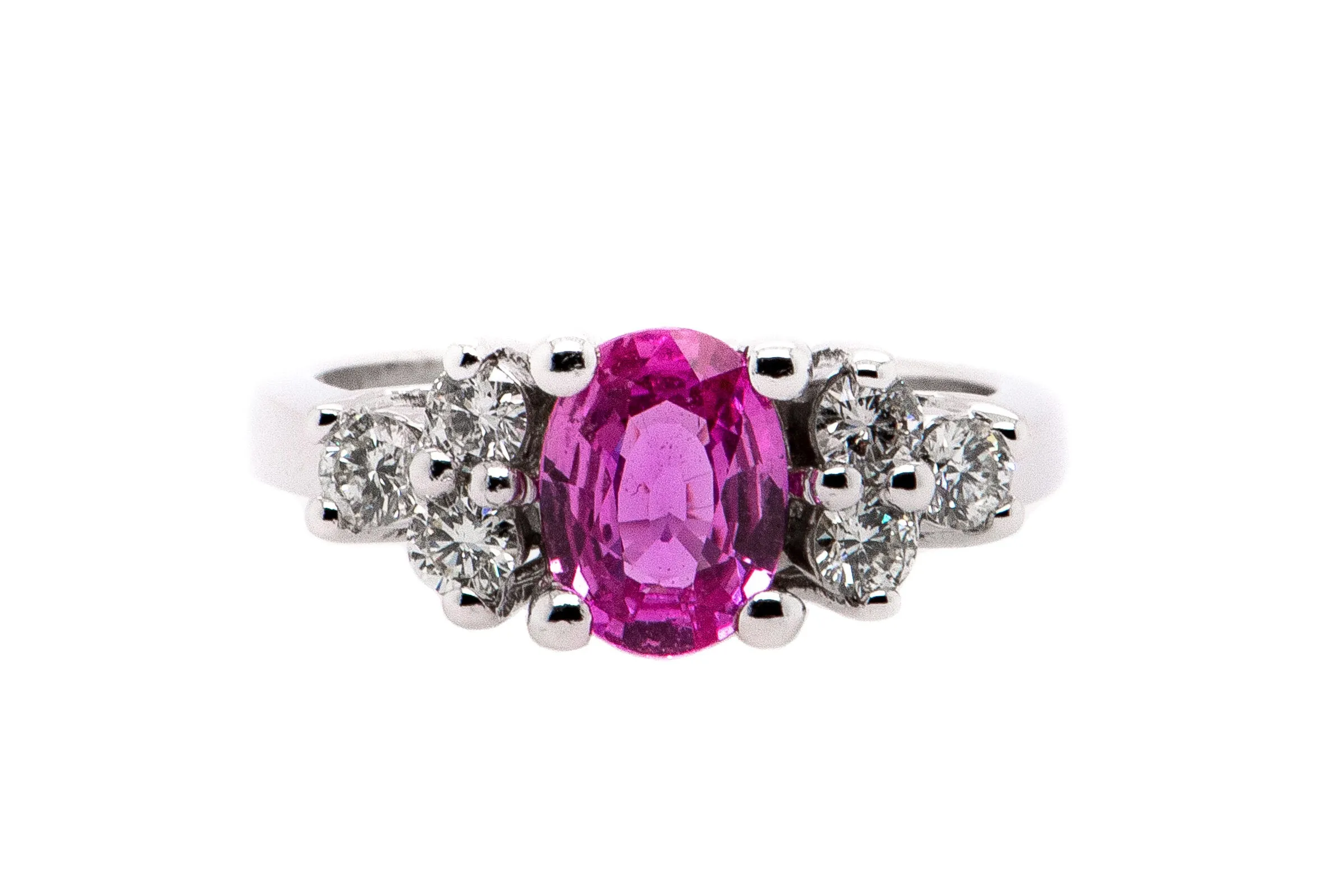 Pink sapphire and Diamond ring