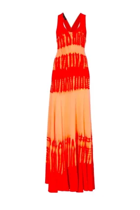 Proenza Schouler Viscose Knit Tie Dye Dress - Orange Multi