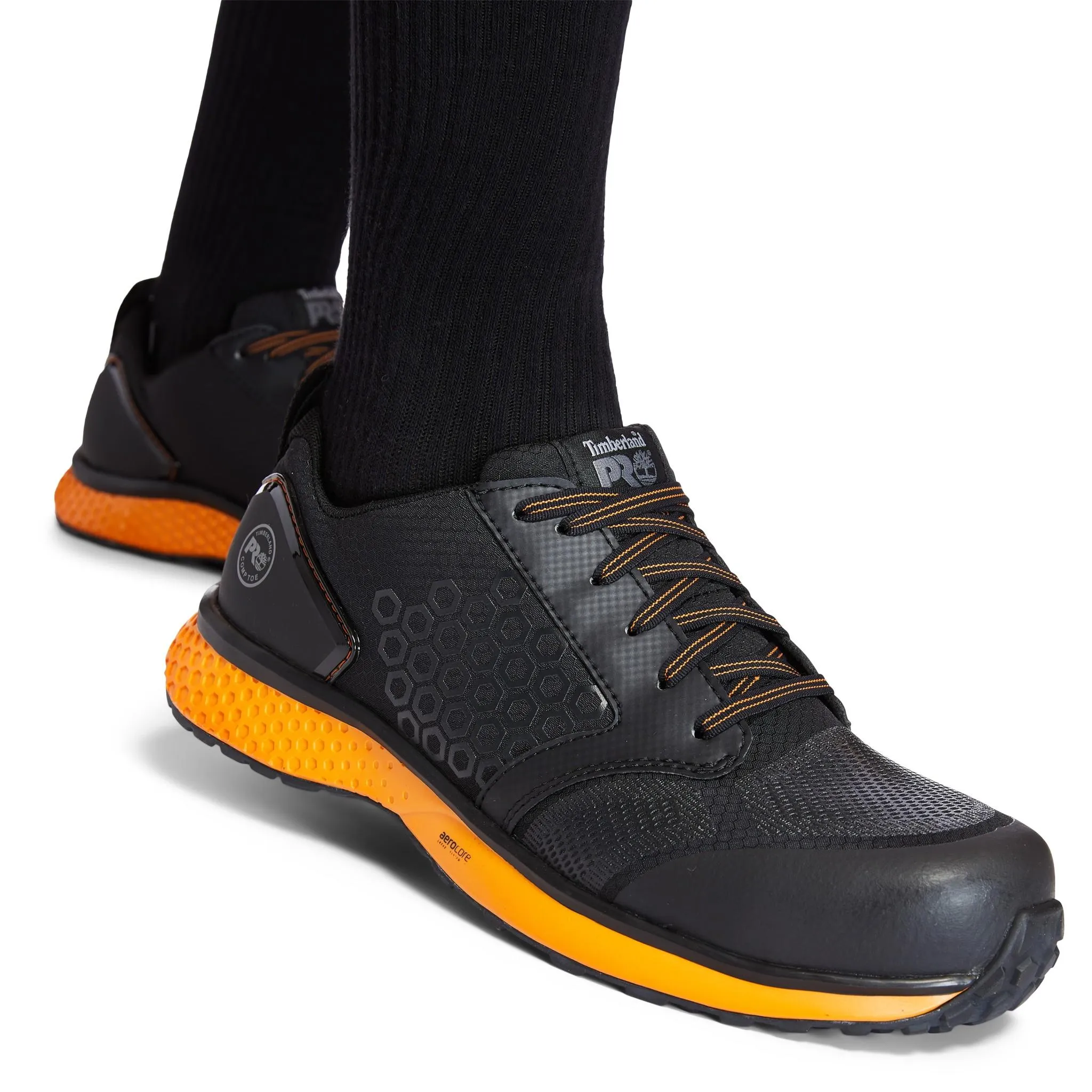 Reaxion Composite-Toe Work Shoe Black\Orange