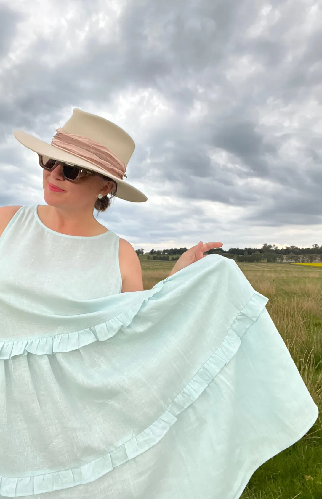 Rosie Sleeveless Dress - Pale Blue