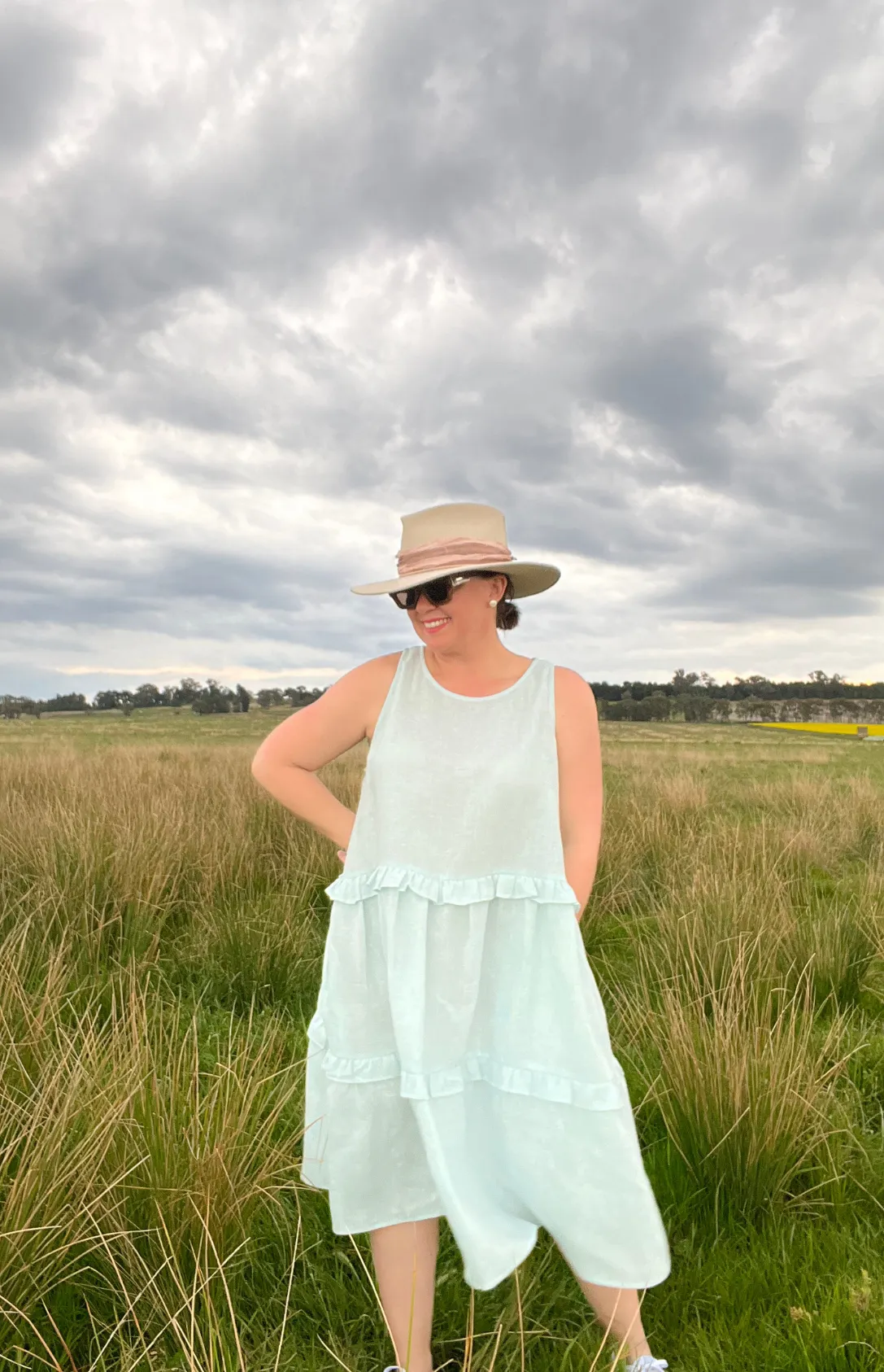 Rosie Sleeveless Dress - Pale Blue