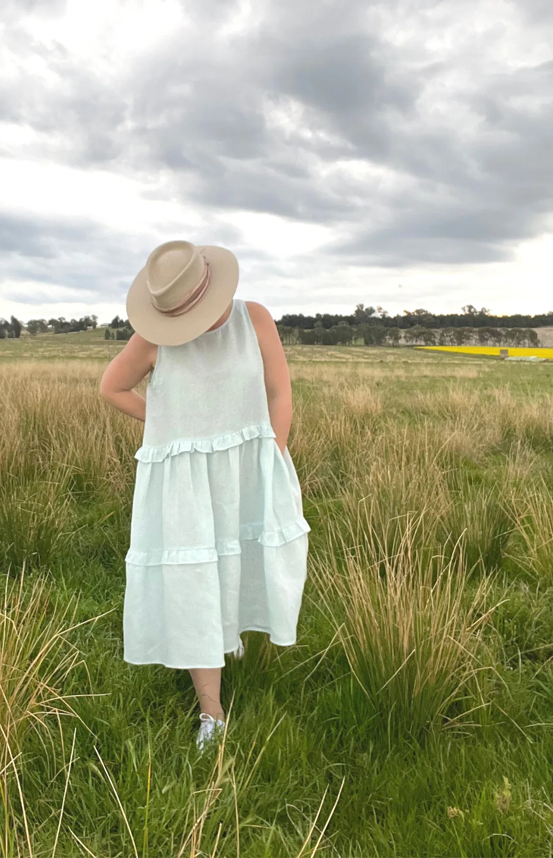 Rosie Sleeveless Dress - Pale Blue