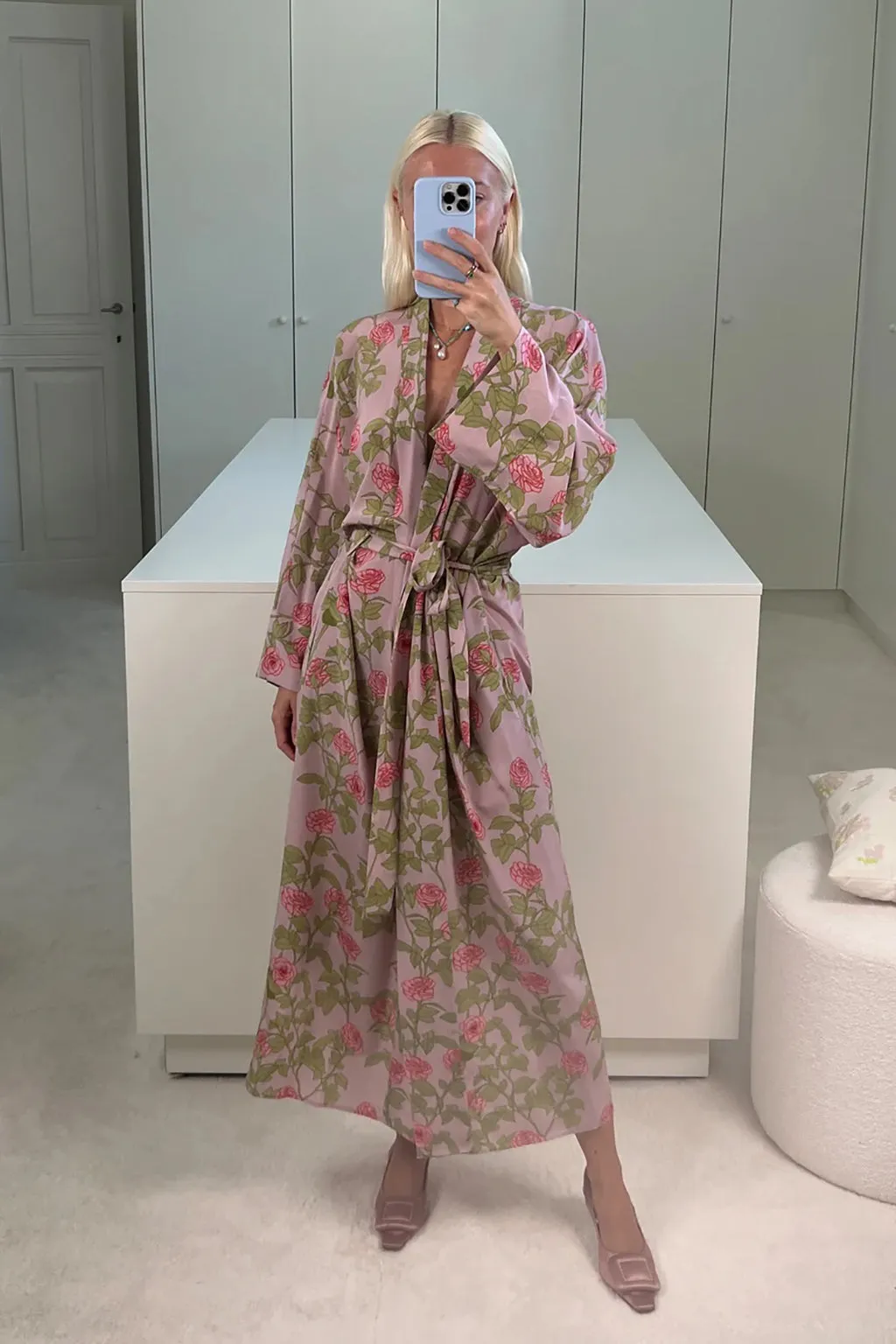 SILK PEIGNOIR ROBE