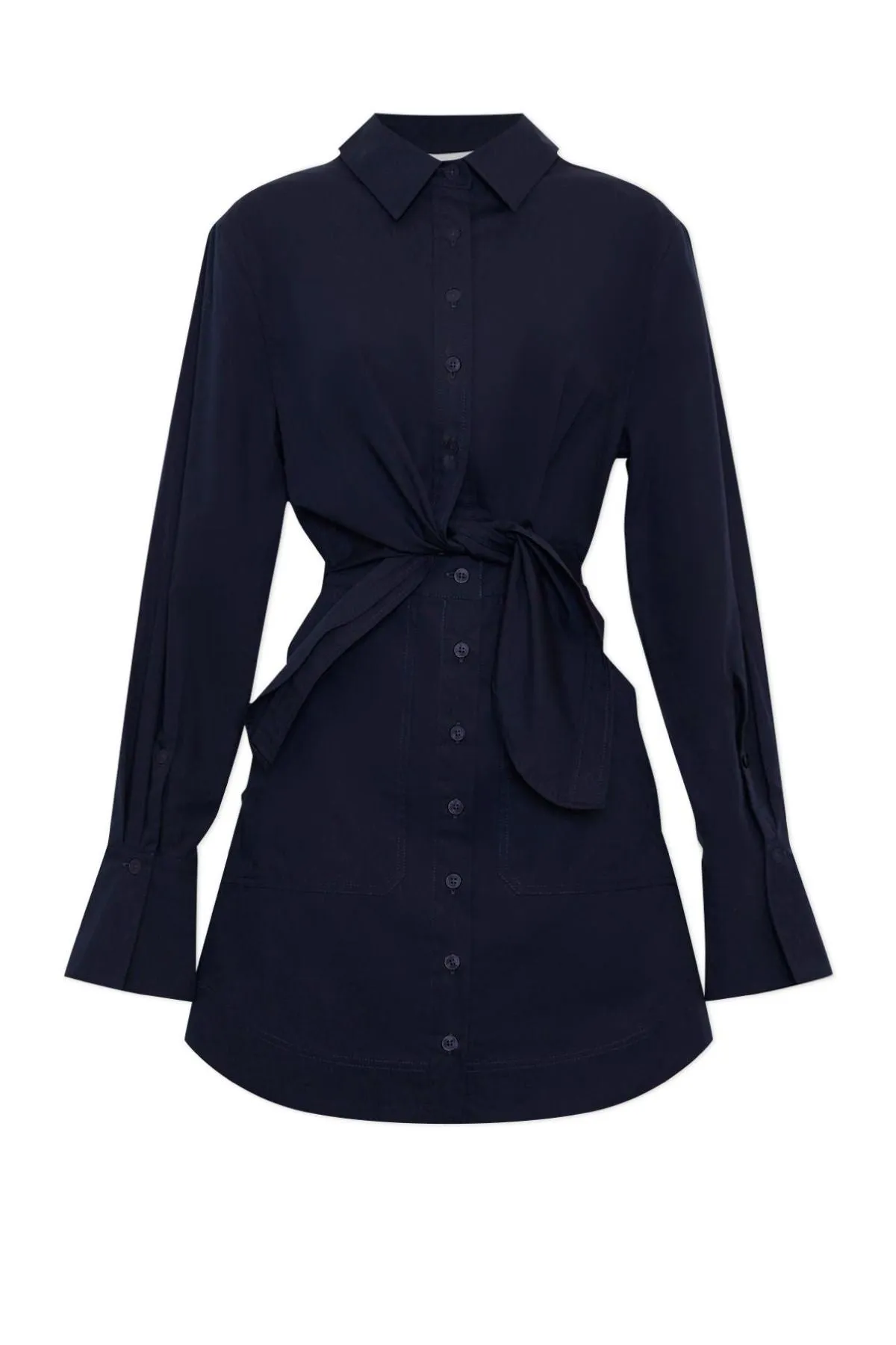 Simkhai Colbi Cotton Poplin Mini Shirt Dress - Midnight