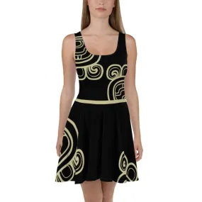 Skater Dress - Maya Hieratic style B&Gold